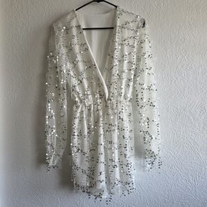 Unlisted White Sequin Romper